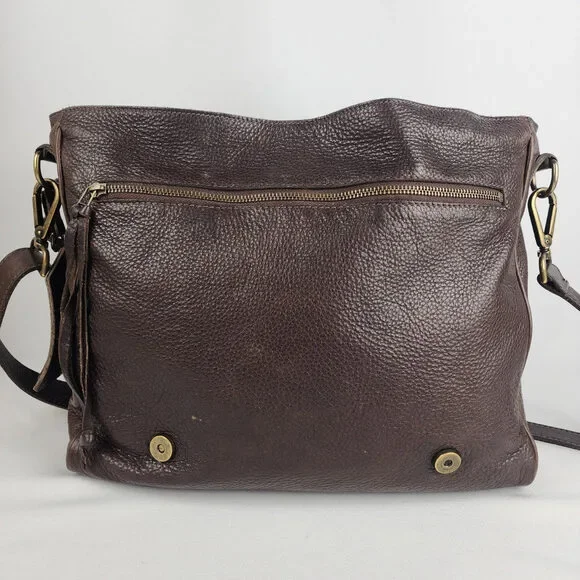 Roots Brown Pebbled Leather Computer Book Bag - Picture 7 of 16